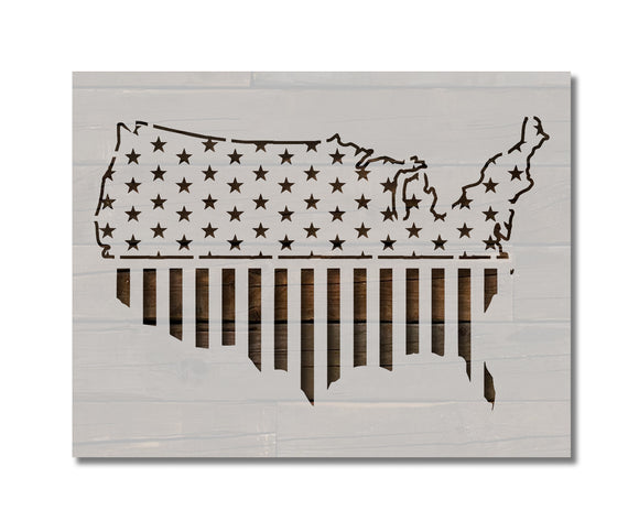 US American Flag Country Shape Stencil (790) – Stencilville