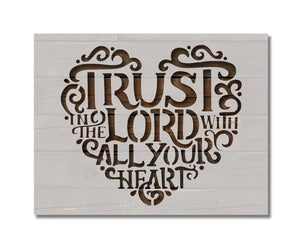 Trust in the Lord Heart Stencil (791)