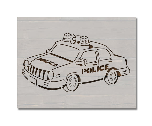 Police Cop Car Cruiser Vehicle Stencil (820)