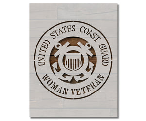 United States US Coast Guard Woman Veteran Stencil (831)