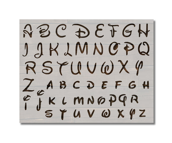 Disney Alphabet Uppercase & Lowercase Letters Font Custom Stencil (83) –  Stencilville
