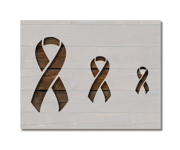 Breast Cancer Awareness Ribbon Stencil 3 Sizes (842)