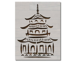 Chinese Pagoda Architecture Stencil (846)