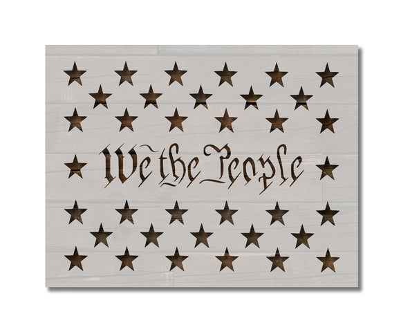 We the People American Flag Star Union Stencil (848)