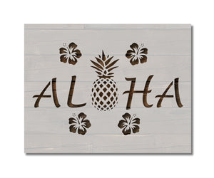 Aloha Pineapple Stencil Hawaiian Flowers Hibiscus (850)