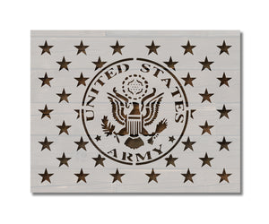 United States US Army 50 Stars Flag Union Stencil (855)