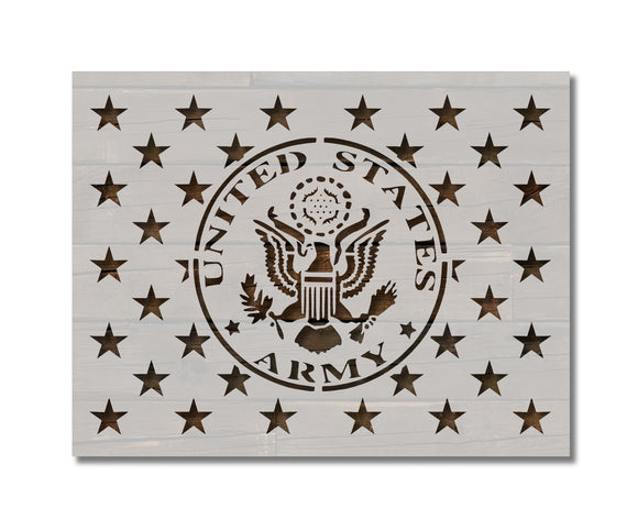 United States US Army 50 Stars Flag Union Stencil (855)
