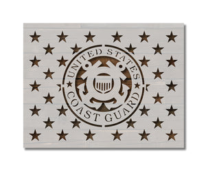 United States Coast Guard 50 Stars Flag Union Stencil (856)