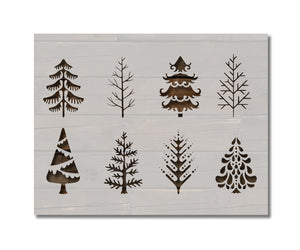 Decorative Christmas Trees Stencil (942)