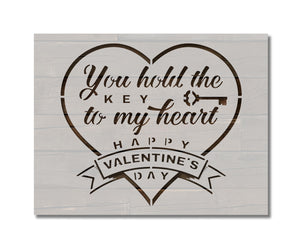 Key to My Heart Valentine's Day Stencil (955)