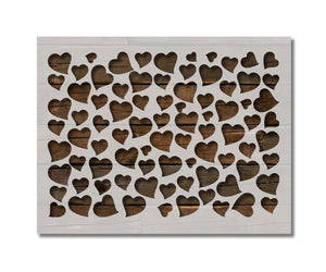 Valentine's Hearts Rectangle Pattern Stencil (957)