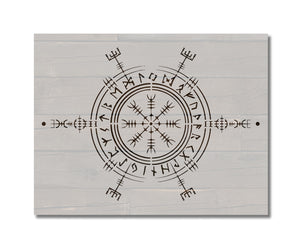 Viking Pagan Runic Compass Stencil (981)
