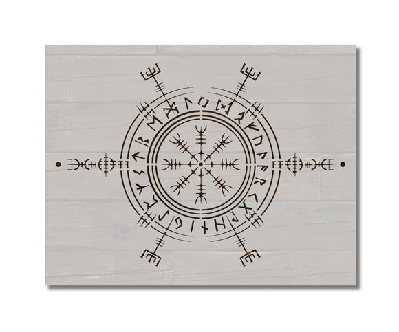 Viking Pagan Runic Compass Stencil (981)
