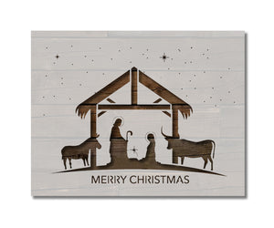 Merry Christmas Manger Nativity Scene Stencil (997)