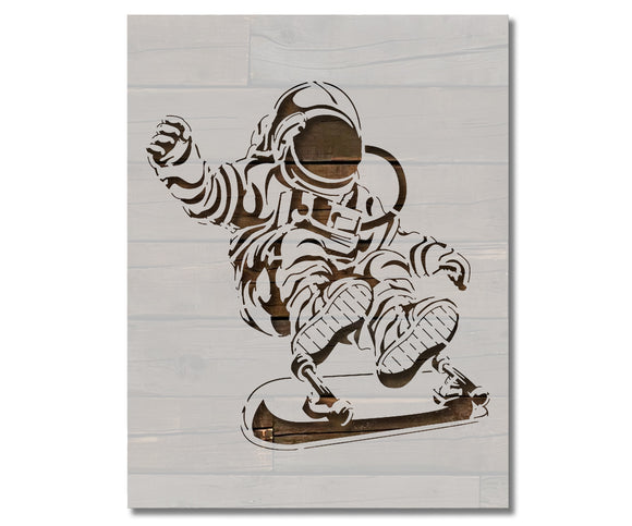 Skateboarding Astronaut Stencil (999)